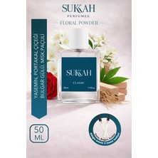 Sukkah Perfumes Floral Powdery Kadın Parfüm Edp 50 ml – Yasemin, Bulgar Gülü, Portakal Çiçeği, Misk ve Odunsu Nota