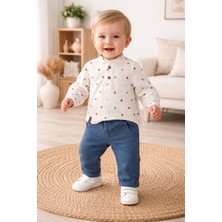 Aki Moda Kids Aki Moda Kıds Mini Üçgen Desenli Erkek Bebek Gömlek Pantolon Takım