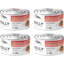 Molly Ton ve Yengeçli Et Suyu Içinde Yetişkin Kedi Konservesi 85 Gr. x 4 Adet