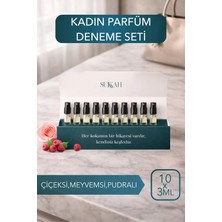 Sukkah Perfumes Perfumes Kadın Koleksiyonu 3 ml x 10 Adet Mini Set Edp | Çiçeksi, Meyvemsi ve Pudralı Kokular