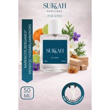 Sukkah Perfumes Paradise Kadın Parfüm Edp 50ML – Narenciye, Mandalina, Bergamot, Yasemin, Selvi, Çam, Defne Yağrağı