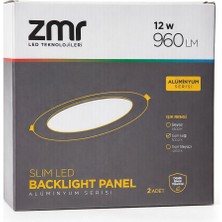 Zmr 12W Slim LED Backlight Panel Sıva Altı Gün Işığı 960 Lm