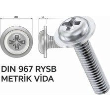 Cıvata Deposu Dın 967 M5X8 Rysb Metrik Vida 100 Lük Paket
