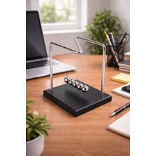 Z Balans Denge Topları Newton Topu Ahşap Tabanlı Dekoratif Masaüstü Stres Oyuncağı