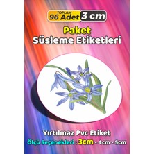 Sb Store Çiçek Temalı Ambalaj Hediye Paket Süsleme Etiketi Model 321 - 96 Adet 3cm