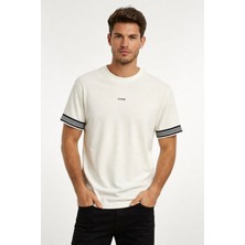Cazador Erkek T-Shirt Dokuma Kısa Kol 44710 Ekru