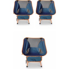 Kılıçaslan Camp Madfox 3'lü Foldmesh Mini Kompakt Katlanır Sandalye Seti Navy Spark