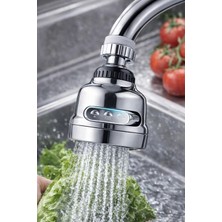 Eco Lounge Krom 3 Fonksiyonlu 360° Döner Su Tasarruflu Musluk Başlığı Mutfak Evye ve Lavabo Için Batarya Ucu
