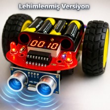 Masrokit U2L-7716 Ultrasonik Sensörlü Engelden Kaçan Robot Eğitim Kiti – Lehimlenmiş Pcb’li Robotik Kit