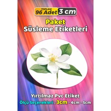 Sb Store Çiçek Temalı Ambalaj Hediye Paket Süsleme Etiketi Model 325 - 96 Adet 3cm