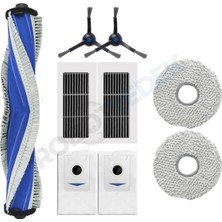 robotyedek Ecovacs Deebot X5 Pro Omni Uyumlu Ana Fırça, Hepa Filtre, Yan Fırça, Mop, Toz Torbası 9 Parça