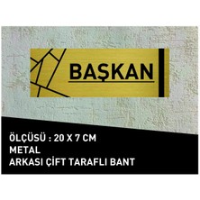 Hobishop Başkan Yazılı 20 x 7 cm Yeni Desenli Gold Metal Levha
