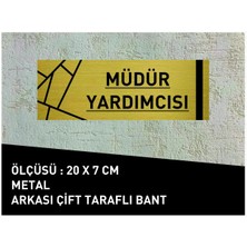 Hobishop Müdür Yardımcısı Yazılı 20 x 7 cm Yeni Desenli Gold Metal Levha