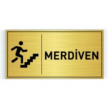 Hobishop Merdiven Yazılı Gold Metal Levha 20 x 10 cm
