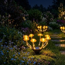 Gaman Güneş Enerjili Mantar 8 LED Solar Bahçe Lambası - Su Geçirmez Dış Mekan Peyzaj Aydınlatma