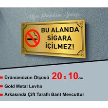Hobishop Bu Alanda Sigara Içilmez Yazılı Metal Levhaa 20 x 10 cm