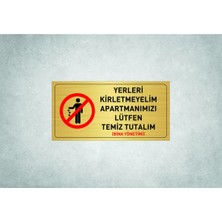 Hobishop Yerlere Çöp Atmayınız Yazılı Metal Levha 20 x 10 cm
