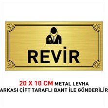 Hobishop Revir Yazılı 20 x 10 cm Gold Metal Levha