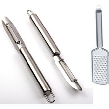 İlkyaz Fashion Soyacak ve Rende 2li Set Paslanmaz Çelik Inox