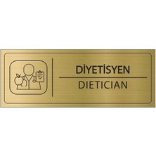Hobishop Diyetisyen Isimlik Altın Metal Kapı Isimliği Levhası Yönlendirme Tabelası