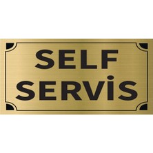 Hobishop Self Servis Levha Altın Metal Yönlendirme Tabelası Kişiye Özel