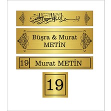 Hobishop 4 Lü Set Kapı Isimliği Gold Metal Üzeri Baskı