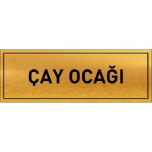 Hobishop Çay Ocağı Yazılı Gold Metal Levha 20 x 7 cm