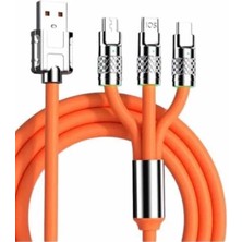 Android ve Ios Uyumlu 180 Derece Type-C Şarj Kablosu