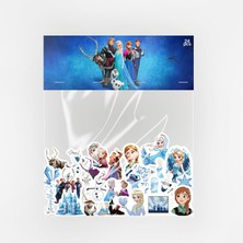 Baprile Karlar Ülkesi Sticker Paketi 24 Parça Kaliteli Su Geçirmez Frozen Etiket Seti