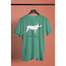 Darkhane Beyaz Bull Teriyer - Köpek Baskılı Unisex Su Yeşili Tişört - T-Shirt UT001