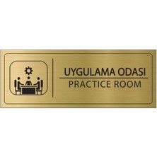 Hobishop Uygulama Odası Isimlik Altın Metal Kapı Isimliği Levhası Yönlendirme Tabelası