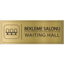 Hobishop Bekleme Salonu Isimlik Altın Metal Kapı Isimliği Levhası Yönlendirme Tabelası