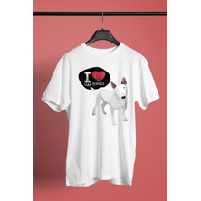 Darkhane Bull Teriyerimi Seviyorum - Köpek Baskılı Unisex Beyaz Tişört - T-Shirt UT007