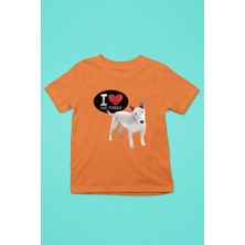 Darkhane Bull Teriyerimi Seviyorum - Köpek Baskılı Unisex Turuncu Çocuk Tişört - T-Shirt CT005
