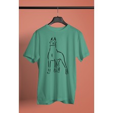 Darkhane Doberman Asaleti - Köpek Baskılı Unisex Su Yeşili Tişört - T-Shirt UT001