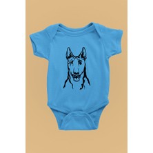 Darkhane Bull Teriyer Portre - Köpek Baskılı Unisex Turkuaz Bebek Body - Zıbın BB003