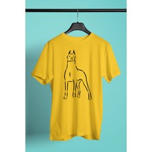Darkhane Doberman Asaleti - Köpek Baskılı Unisex Sarı Tişört - T-Shirt UT004