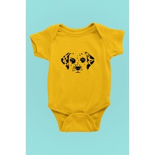 Darkhane Damalı Dalmaçyalı - Köpek Baskılı Unisex Sarı Bebek Body - Zıbın BB004