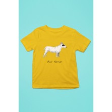Darkhane Beyaz Bull Teriyer - Köpek Baskılı Unisex Sarı Çocuk Tişört - T-Shirt CT004