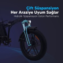 Stradacycles Strada Cycles E-Bro Hidrolik Disk Fat Bike Katlanabilir 20 Jant Elektrikli Bisiklet