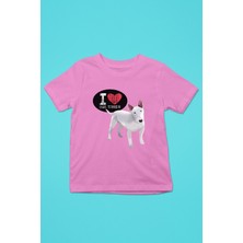Darkhane Bull Teriyerimi Seviyorum - Köpek Baskılı Unisex Pembe Çocuk Tişört - T-Shirt CT002