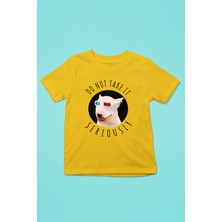 Darkhane Ciddiye Alma Bull Teriyer - Köpek Baskılı Unisex Sarı Çocuk Tişört - T-Shirt CT004