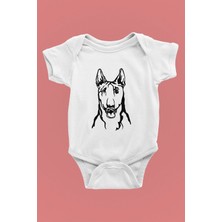 Darkhane Bull Teriyer Portre - Köpek Baskılı Unisex Beyaz Bebek Body - Zıbın BB007