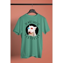 Darkhane Ciddiye Alma Bull Teriyer - Köpek Baskılı Unisex Su Yeşili Tişört - T-Shirt UT001
