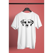 Darkhane Damalı Dalmaçyalı - Köpek Baskılı Unisex Beyaz Tişört - T-Shirt UT007