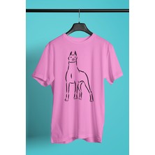 Darkhane Doberman Asaleti - Köpek Baskılı Unisex Pembe Tişört - T-Shirt UT002