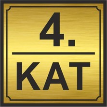 Hobishop 4.kat Metal Yönlendirme Levhası 20CM x 20CM Gold Renk