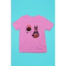 Darkhane Doberman - Köpek Baskılı Unisex Pembe Çocuk Tişört - T-Shirt CT002