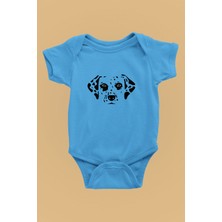 Darkhane Damalı Dalmaçyalı - Köpek Baskılı Unisex Turkuaz Bebek Body - Zıbın BB003