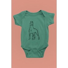 Darkhane Doberman Asaleti - Köpek Baskılı Unisex Su Yeşili Bebek Body - Zıbın BB001